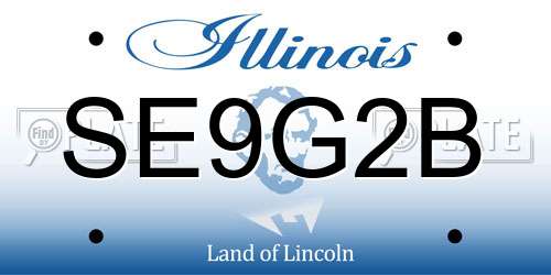 SE9G2B Illinois License Plate