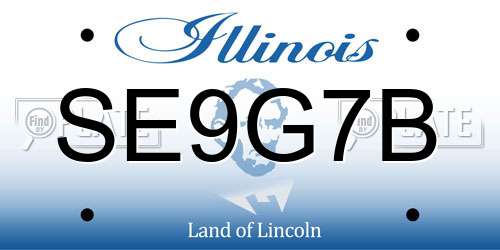 SE9G7B Illinois License Plate