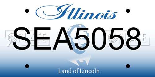SEA5058 Illinois License Plate