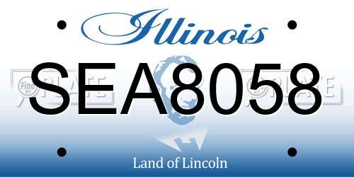 SEA8058 Illinois License Plate
