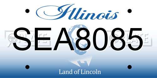 SEA8085 Illinois License Plate