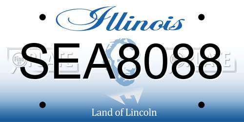 SEA8088 Illinois License Plate