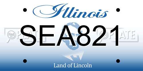 SEA821 Illinois License Plate