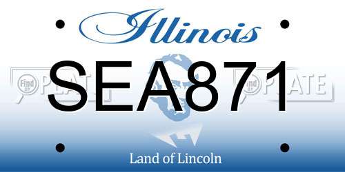 SEA871 Illinois License Plate