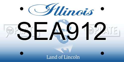 SEA912 Illinois License Plate