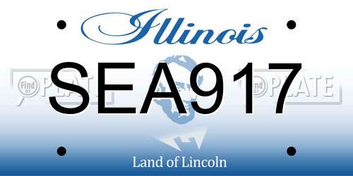SEA917 Illinois License Plate