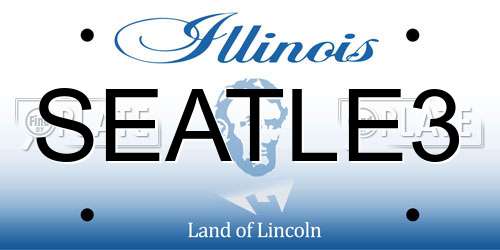 SEATLE3 Illinois License Plate