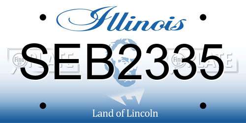 SEB2335 Illinois License Plate
