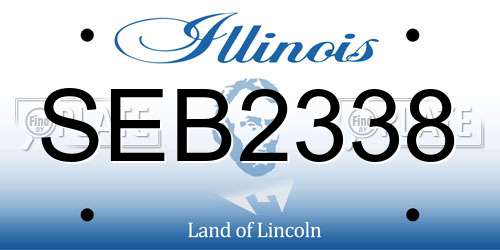 SEB2338 Illinois License Plate