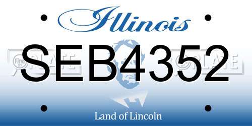 SEB4352 Illinois License Plate