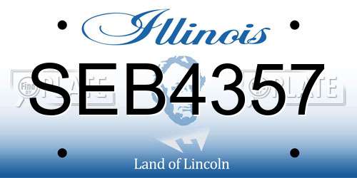 SEB4357 Illinois License Plate