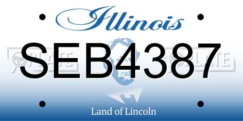 SEB4387 Illinois License Plate