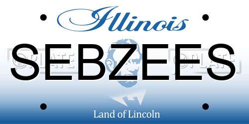 SEBZEES Illinois License Plate