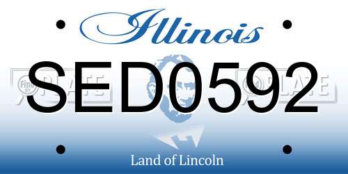 SED0592 Illinois License Plate