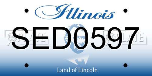 SED0597 Illinois License Plate