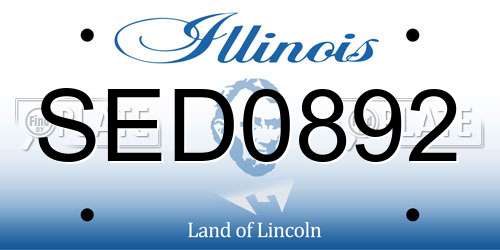 SED0892 Illinois License Plate
