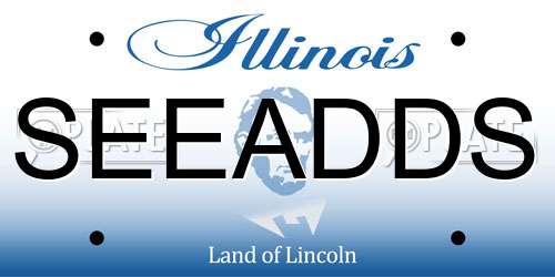SEEADDS Illinois License Plate