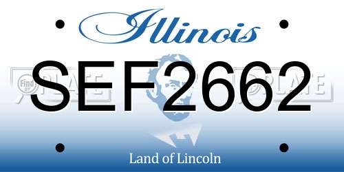 SEF2662 Illinois License Plate