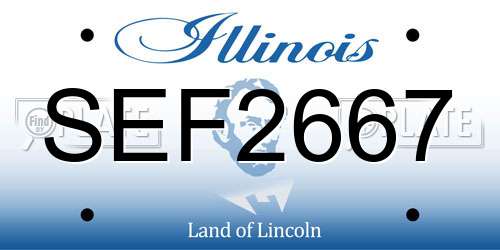 SEF2667 Illinois License Plate