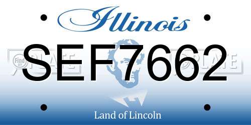 SEF7662 Illinois License Plate