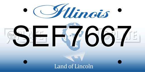 SEF7667 Illinois License Plate