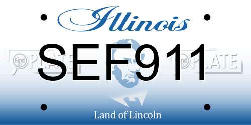SEF911 Illinois License Plate