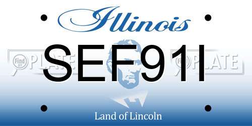 SEF91I Illinois License Plate