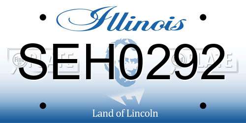 SEH0292 Illinois License Plate