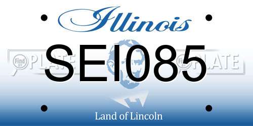 SEI085 Illinois License Plate