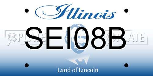SEI08B Illinois License Plate