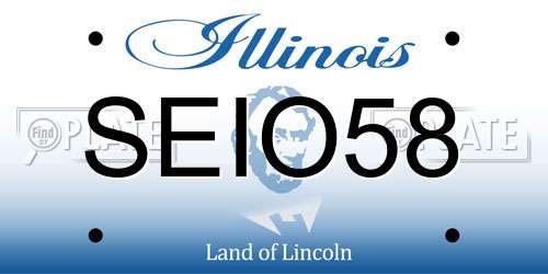 SEIO58 Illinois License Plate