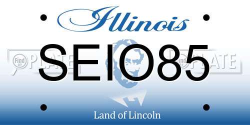 SEIO85 Illinois License Plate