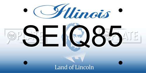 SEIQ85 Illinois License Plate