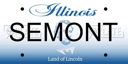 SEMONT Illinois License Plate