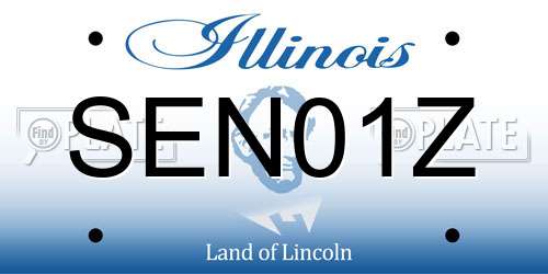 SEN01Z Illinois License Plate