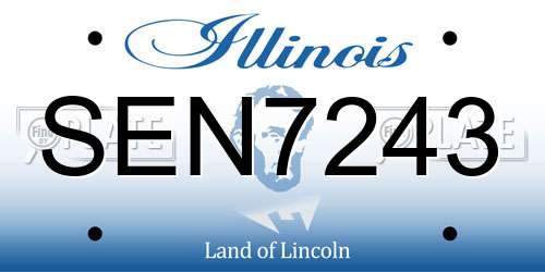 SEN7243 Illinois License Plate