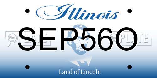 SEP56O Illinois License Plate