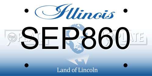 SEP860 Illinois License Plate