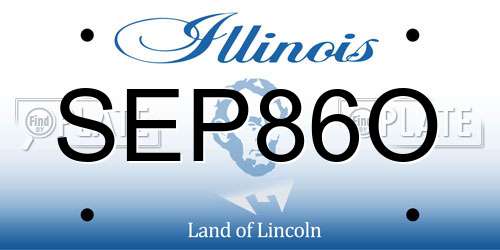 SEP86O Illinois License Plate