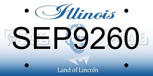 SEP9260 Illinois License Plate