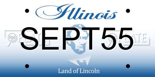 SEPT55 Illinois License Plate