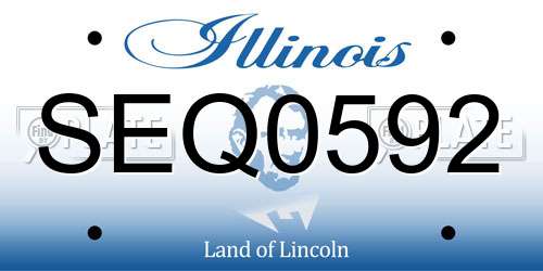 SEQ0592 Illinois License Plate