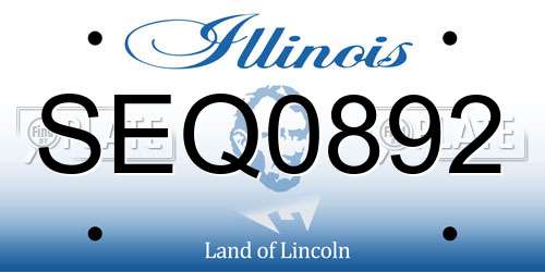 SEQ0892 Illinois License Plate