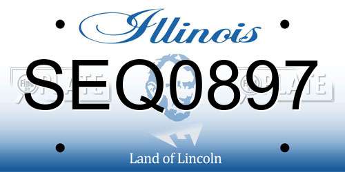 SEQ0897 Illinois License Plate
