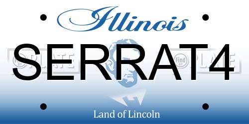 SERRAT4 Illinois License Plate