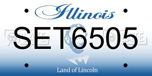 SET6505 Illinois License Plate
