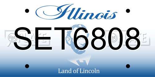 SET6808 Illinois License Plate