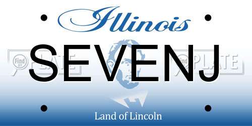 SEVENJ Illinois License Plate