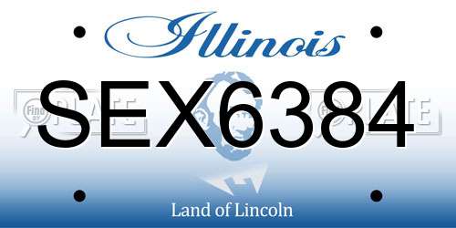 SEX6384 Illinois License Plate