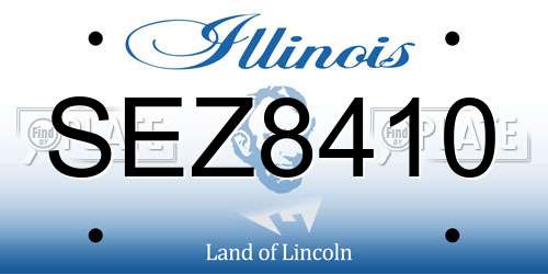 SEZ8410 Illinois License Plate